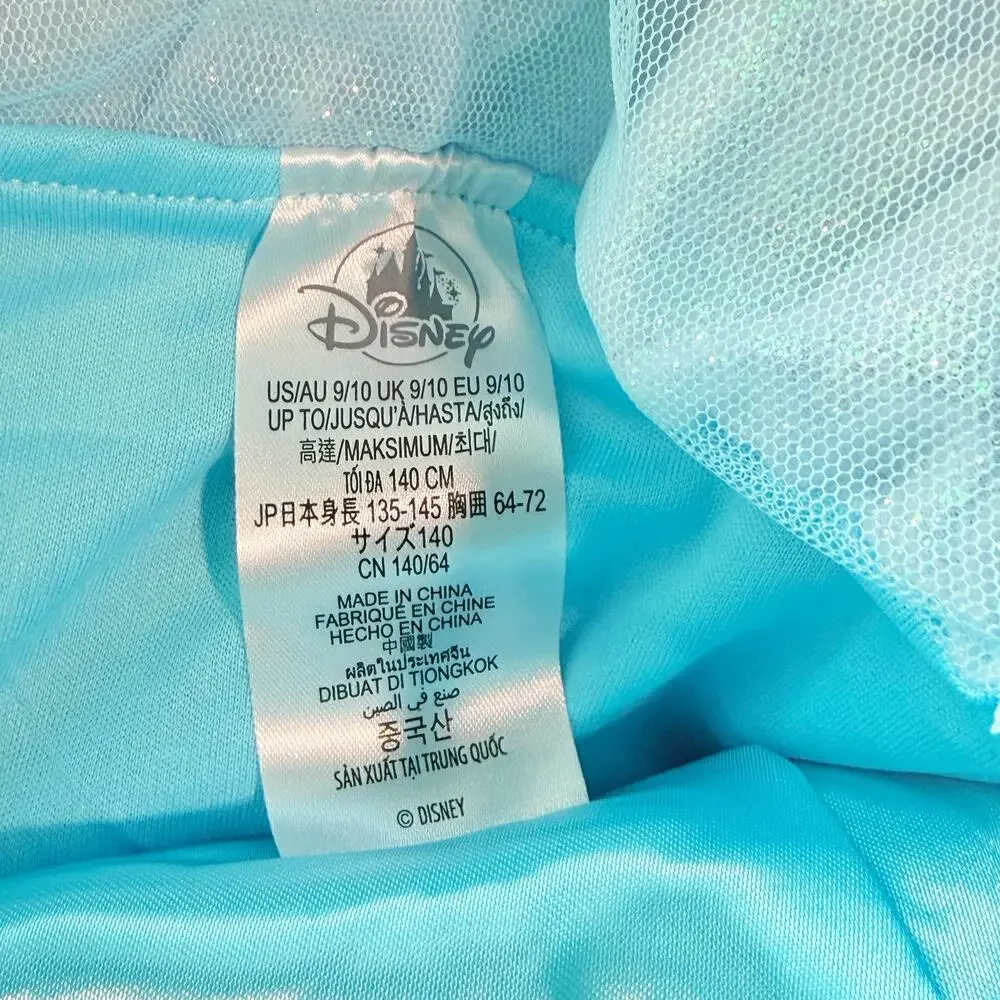 Disney Store Frozen Princess Elsa Costume Dress Girls Size 9/10 Gown Halloween